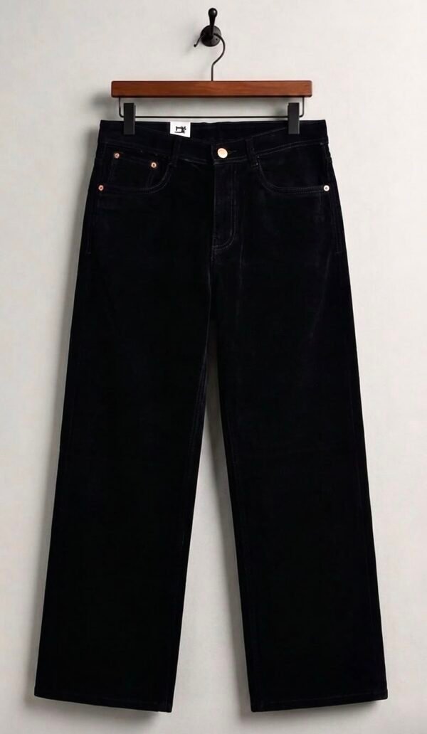 Jet Black Wide Leg Jeans – Relaxed Fit