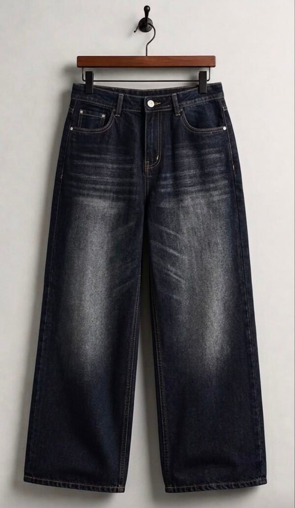 Dark Wash Wide-Leg Jeans | Relaxed Fit Denim for Men